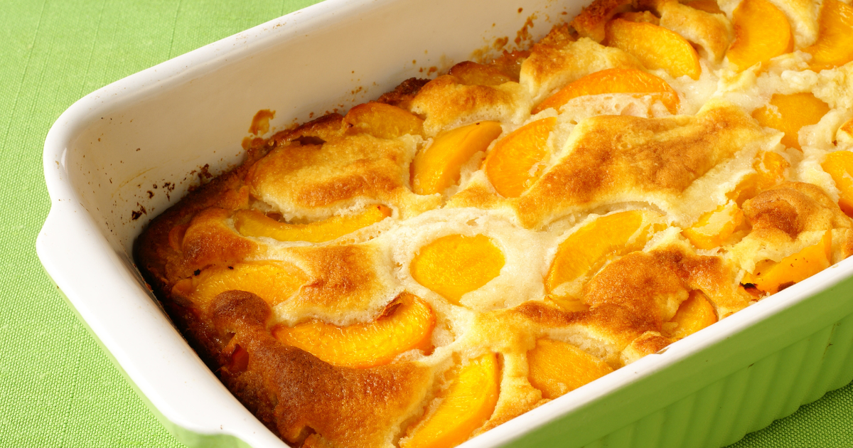 fresh peach cobbler with cake mix